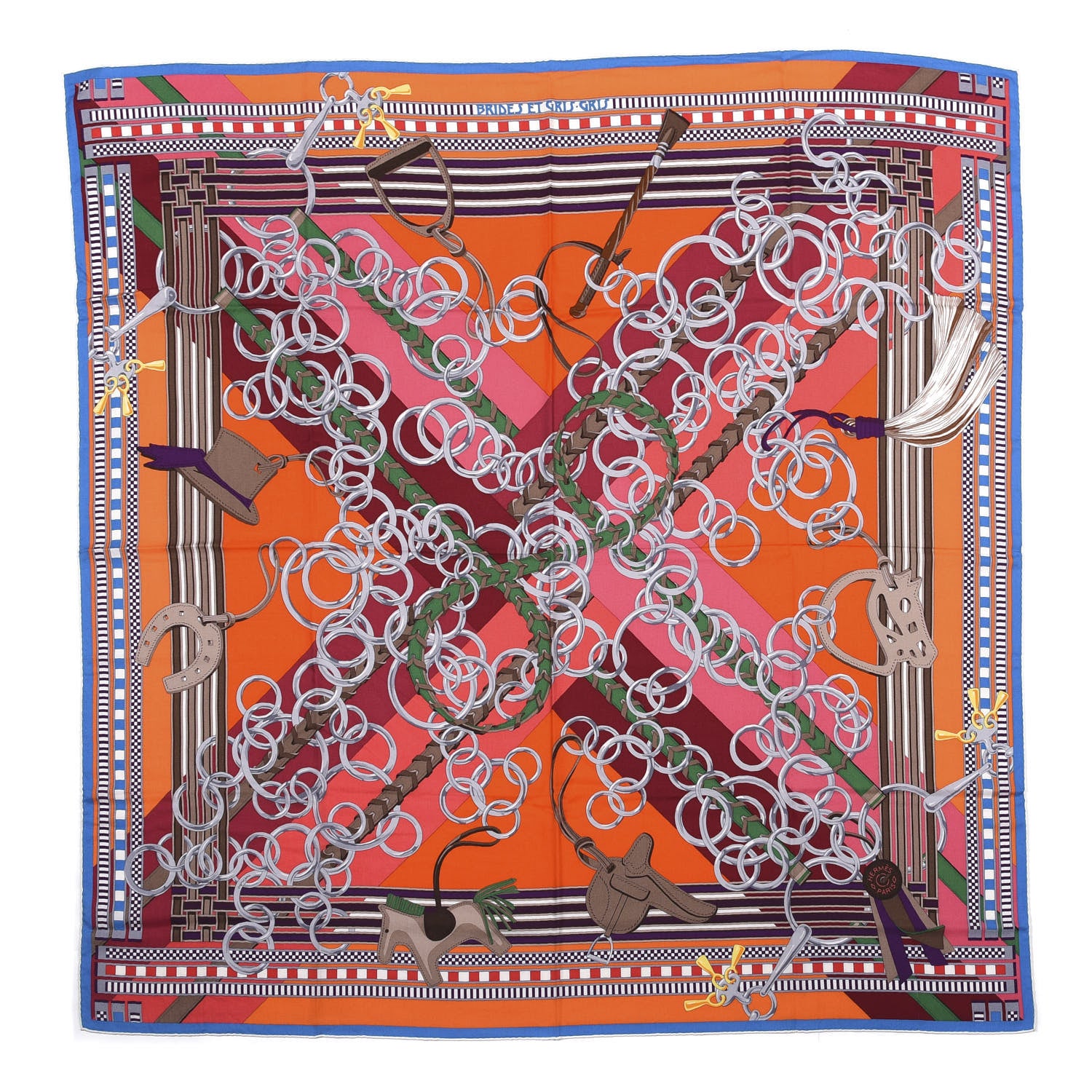 Hermes Cashmere Silk Brides Et Gris Shawl 140 1 of 4