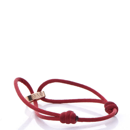 Cartier 18K Pink Gold Diamond Charity LOVE Adjustable Cord Bracelet Red 3 of 6