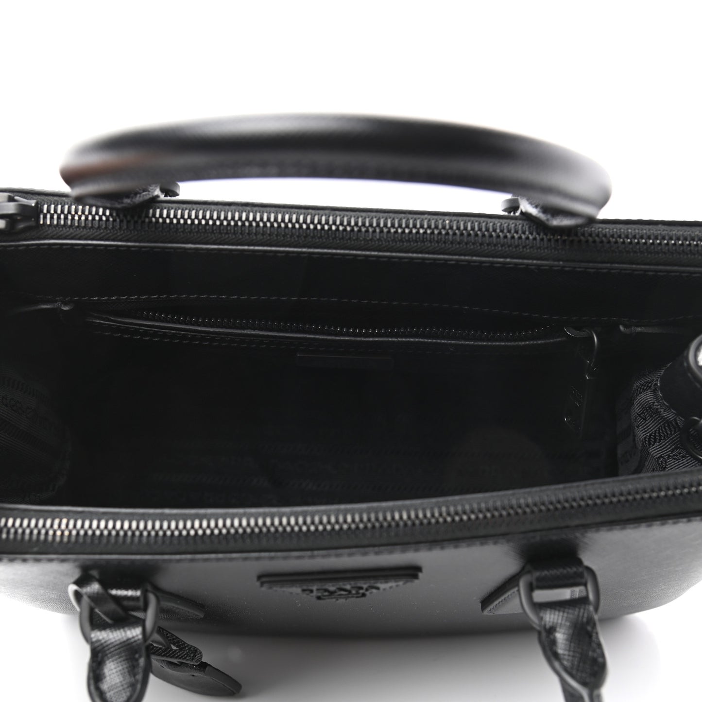 Saffiano Small Galleria Double Zip Tote Black