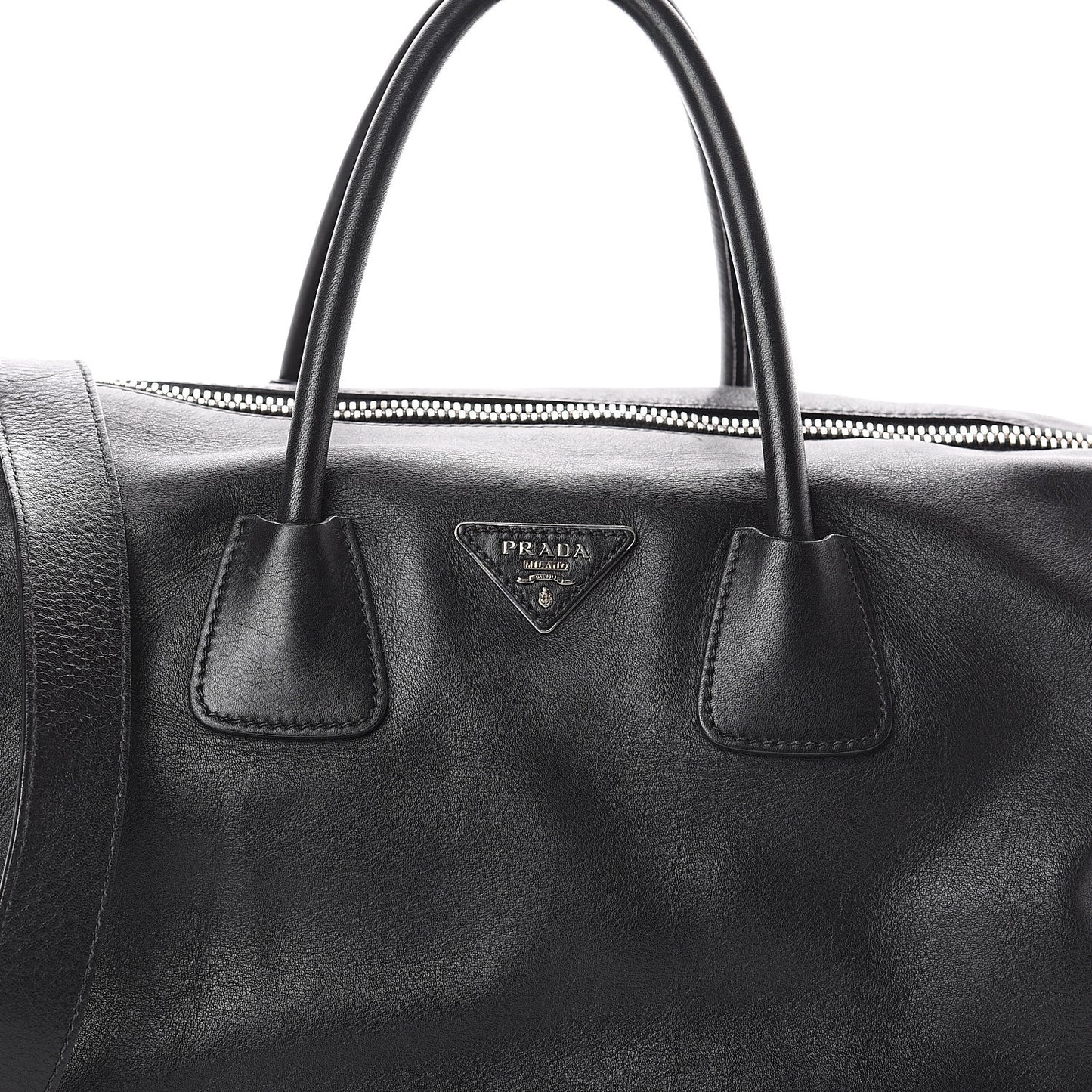 Soft Calfskin Duffle Travel Bag Black