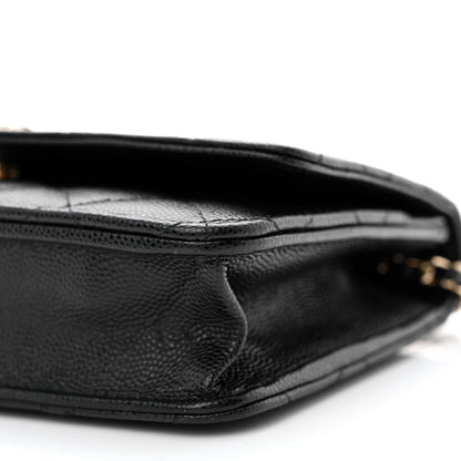 Chanel Caviar Quilted Crystal CC Wallet On Chain WOC Black 11 of 11