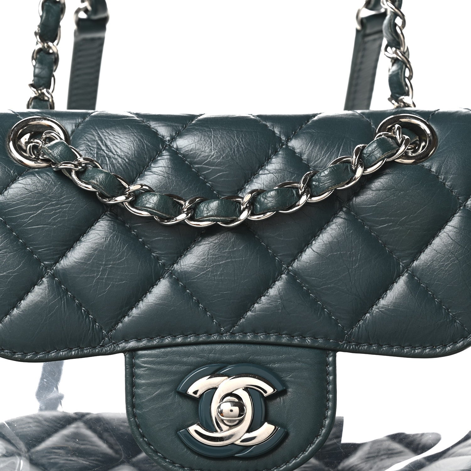 Chanel Crumpled Calfskin PVC Quilted Backpack Green 8 of 10