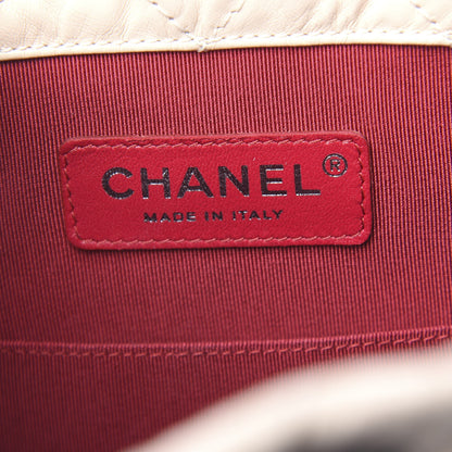 Chanel Aged Calfskin Quilted Small Gabrielle Backpack Beige Black 5 of 10