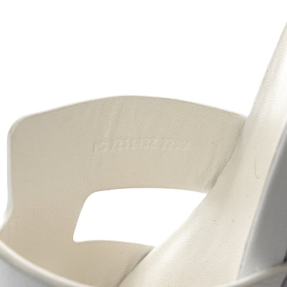 Hermes Goatskin Elda Espadrille Wedge Sandals White 8 of 12