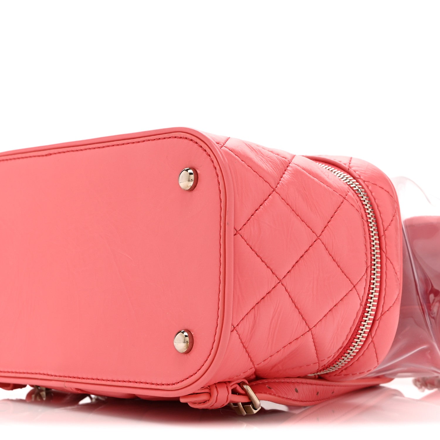 Chanel Crumpled Calfskin PVC Quilted Backpack Pink 11 of 11