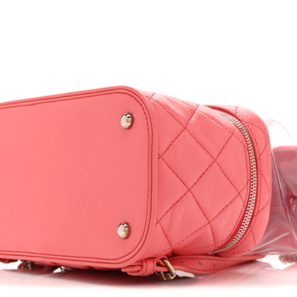 Chanel Crumpled Calfskin PVC Quilted Backpack Pink 11 of 11