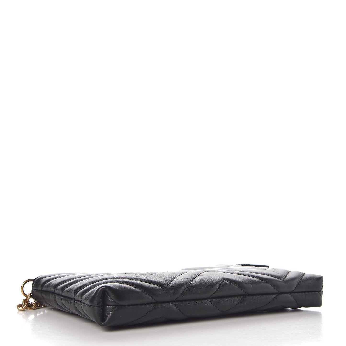 Calfskin Matelasse Mini GG Marmont Chain Bag Black