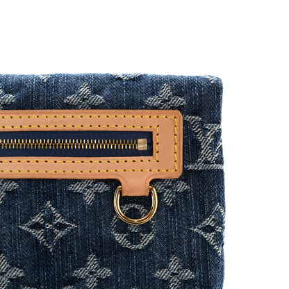 Louis Vuitton Monogram Denim Pochette Plat Clutch Blue 9 of 9