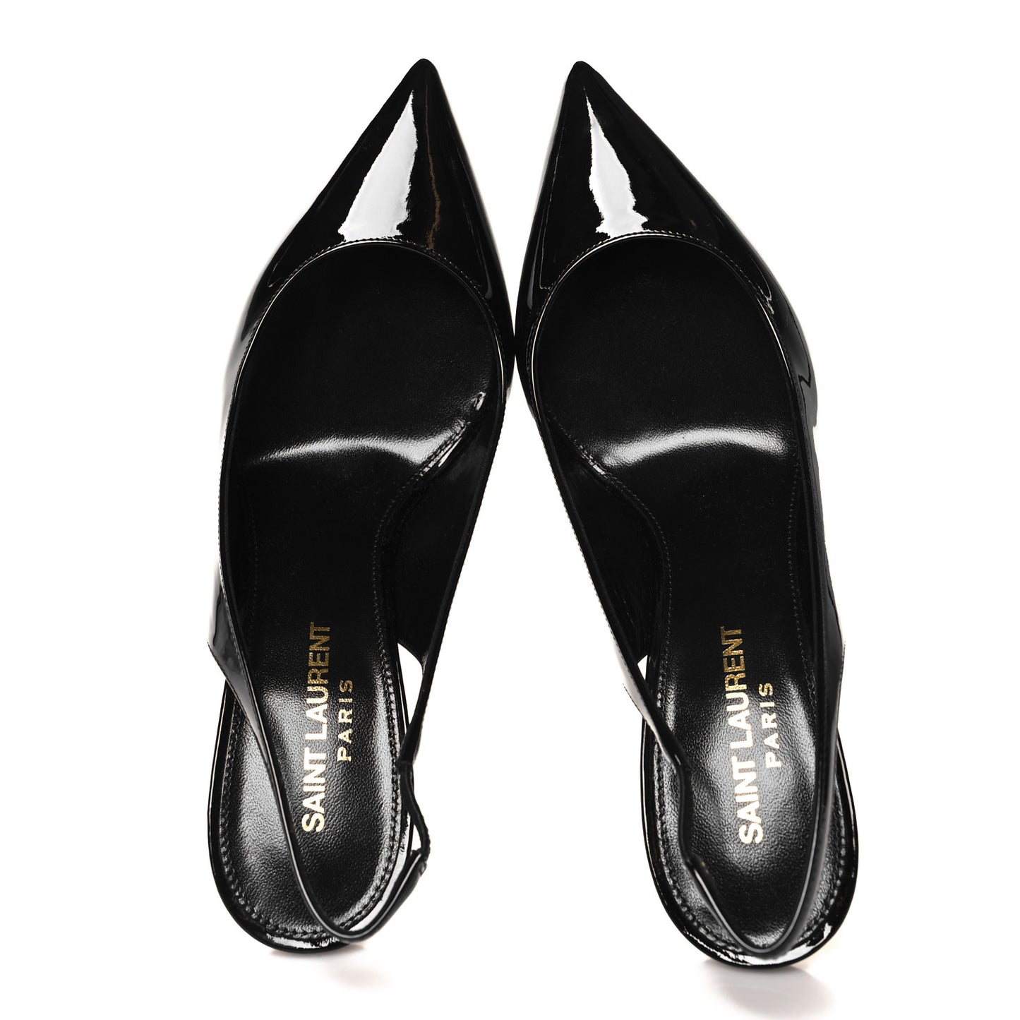 Patent Opyum 85 Slingback Pumps 36.5 Black Gold