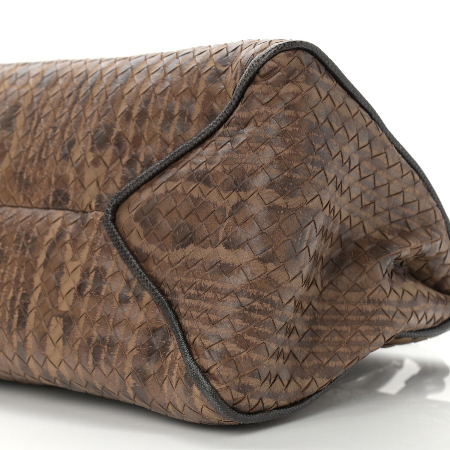 Bottega Veneta Karung Printed Nappa Moire Lizard Intrecciato Tote Multi Oak 10 of 11