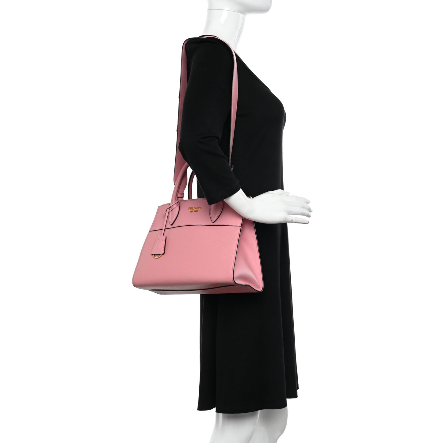Saffiano City Calfskin Medium Esplanade Tote Pink