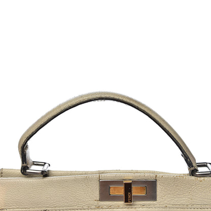 Fendi Goatskin Stingray Large Peekaboo Iconic Satchel White Pink 18 of 35