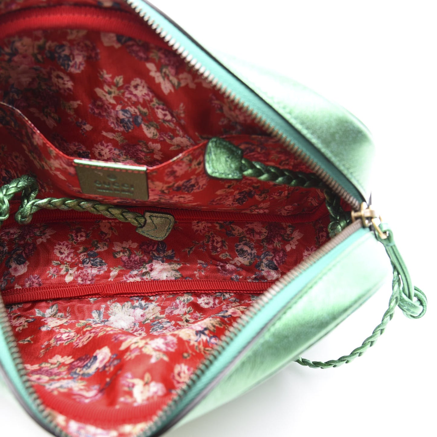 Laminated Nappa Trapuntata Small Zumi Shoulder Bag Jasmine Green