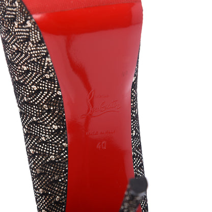 Christian Louboutin Glitter Palace SP Oxyde Fetish Peep 130 Pumps 40 Platine Silver 6 of 7