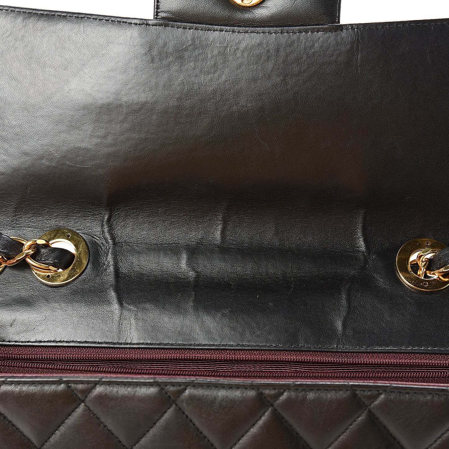 Lambskin Quilted XL Jumbo Single Flap Black