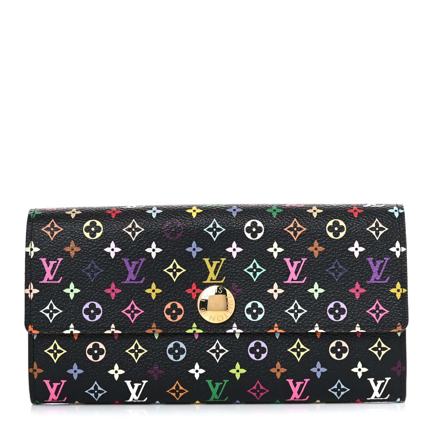 Louis Vuitton Monogram Multicolor Sarah Wallet Black Grenade 1 of 8