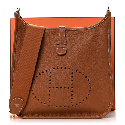Hermes Taurillon Clemence Evelyne III PM Gold 10 of 10