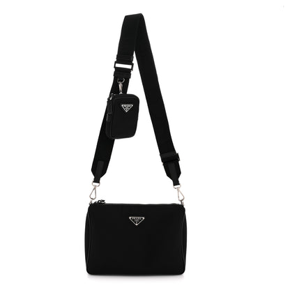 Prada Re-Nylon Saffiano Travel Brique Crossbody Bag Black 1 of 14
