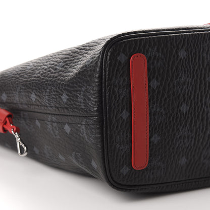 MCM Visetos Medium Liz Reversible Shopper Tote Black Red 6 of 15