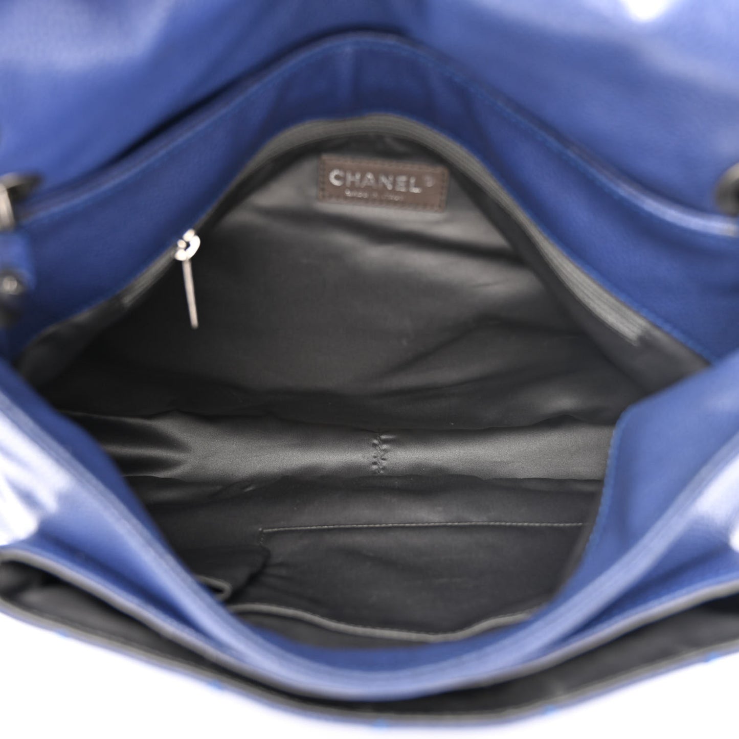 Glazed Caviar Coco Rider Flap Hobo Navy Blue