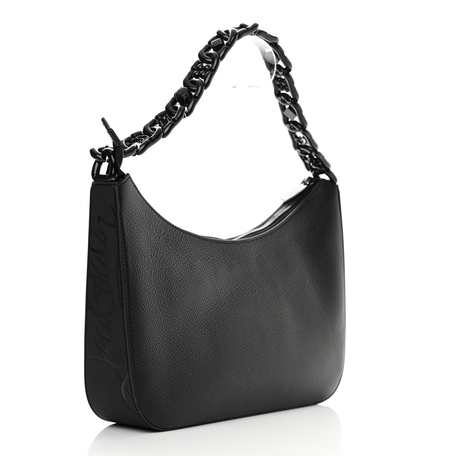 Christian Louboutin Calfskin Large Loubila Chain Shoulder Bag Black 3 of 10