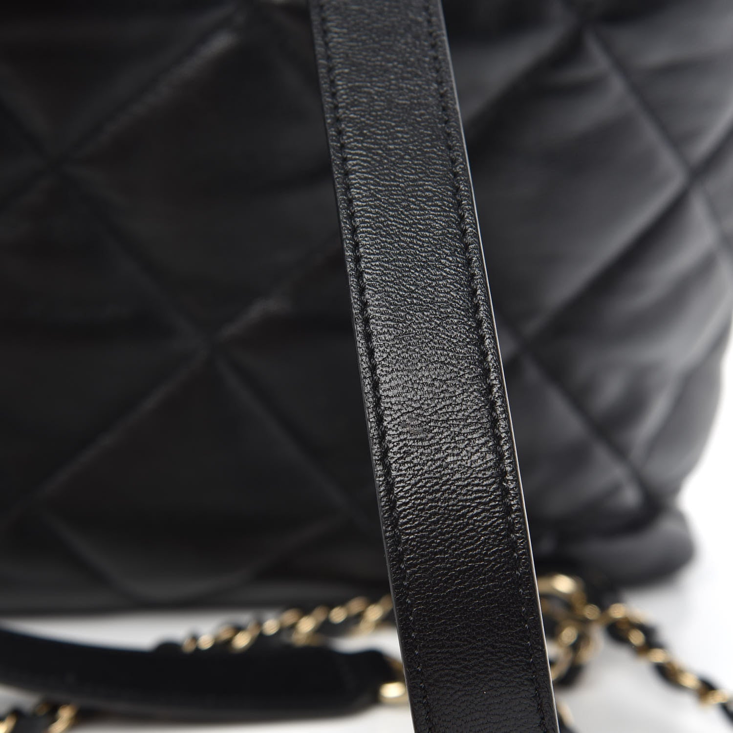 Chanel Lambskin Quilted Drawstring Backpack Black 7 of 10