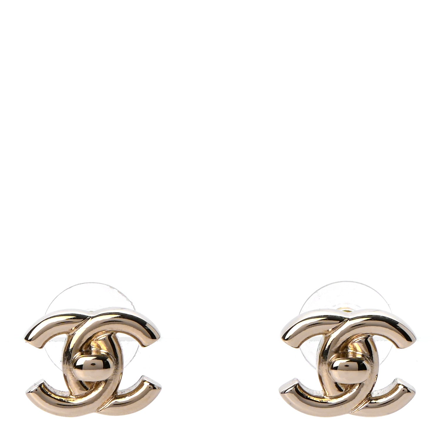 Chanel Metal CC Turnlock Earrings Gold 1 of 4