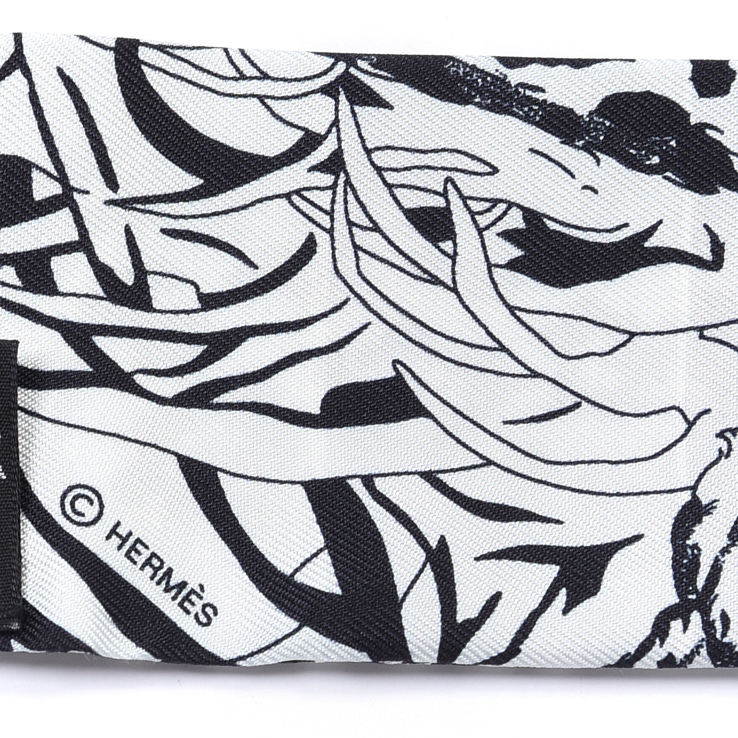 Hermes Silk Jungle Love Rainbow Twilly Gris Black White 4 of 4