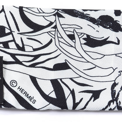 Hermes Silk Jungle Love Rainbow Twilly Gris Black White 4 of 4