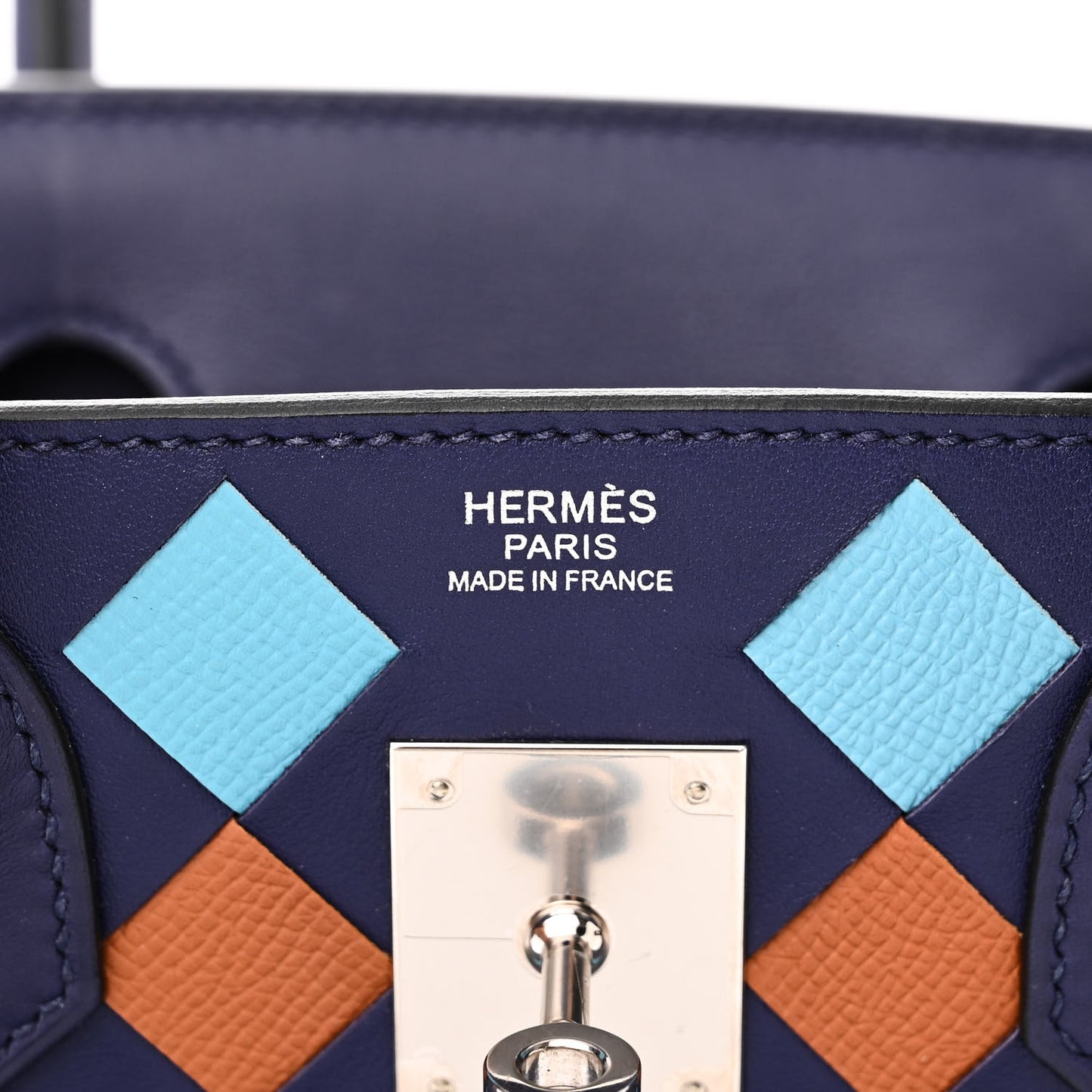 Swift Epsom Tressage Birkin 30 Bleu Encre Bleu Du Nord Gold
