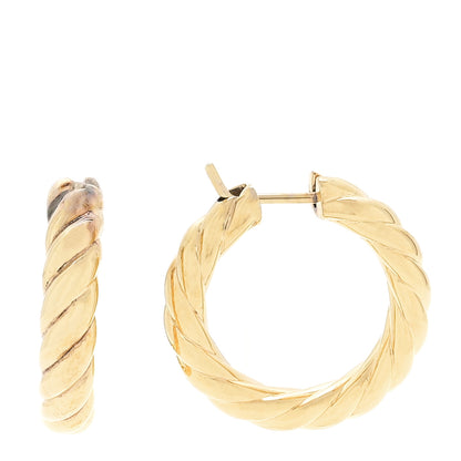 David Yurman 18K Yellow Gold 25.4mm Sculpted Cable Hoop Earrings 1 of 5