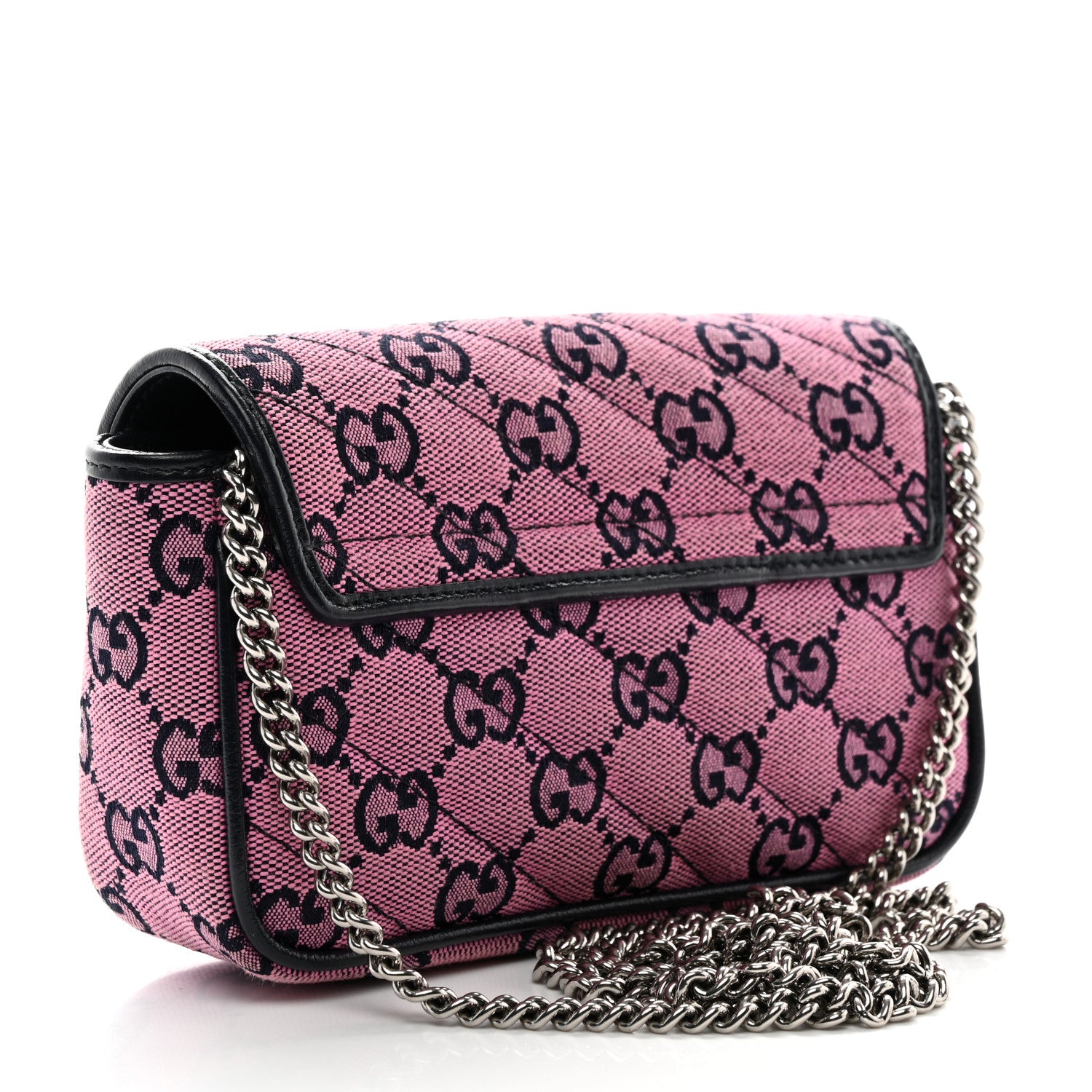 Gucci Monogram Multicolor Matelasse Diagonal Floral Embroidered Super Mini GG Marmont Shoulder Bag Pink Blue Ivory Green Lilac 3 of 10