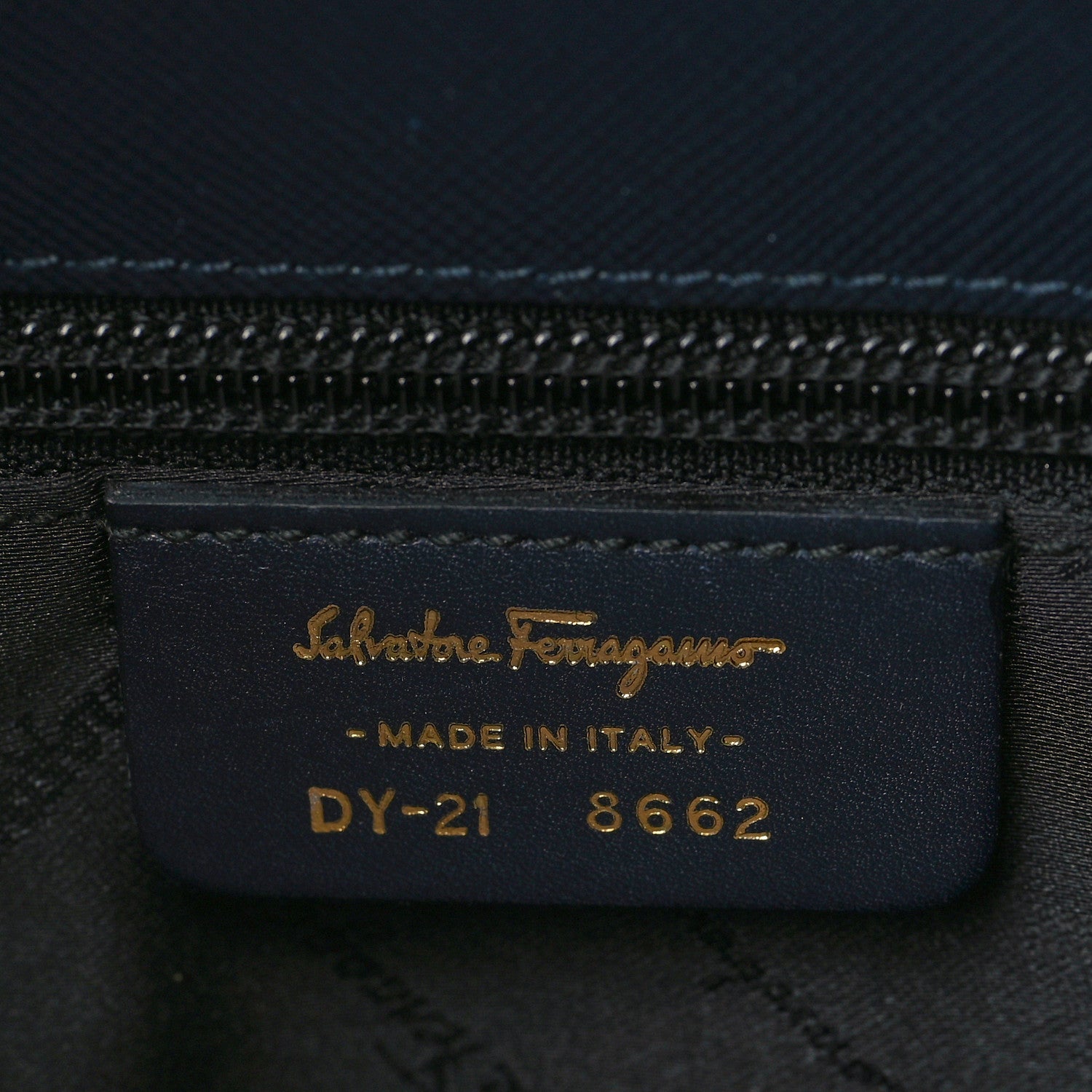 Salvatore Ferragamo Hammered Calfskin Trifolio Shoulder Bag Navy 6 of 11