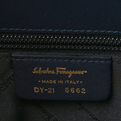 Salvatore Ferragamo Hammered Calfskin Trifolio Shoulder Bag Navy 6 of 11