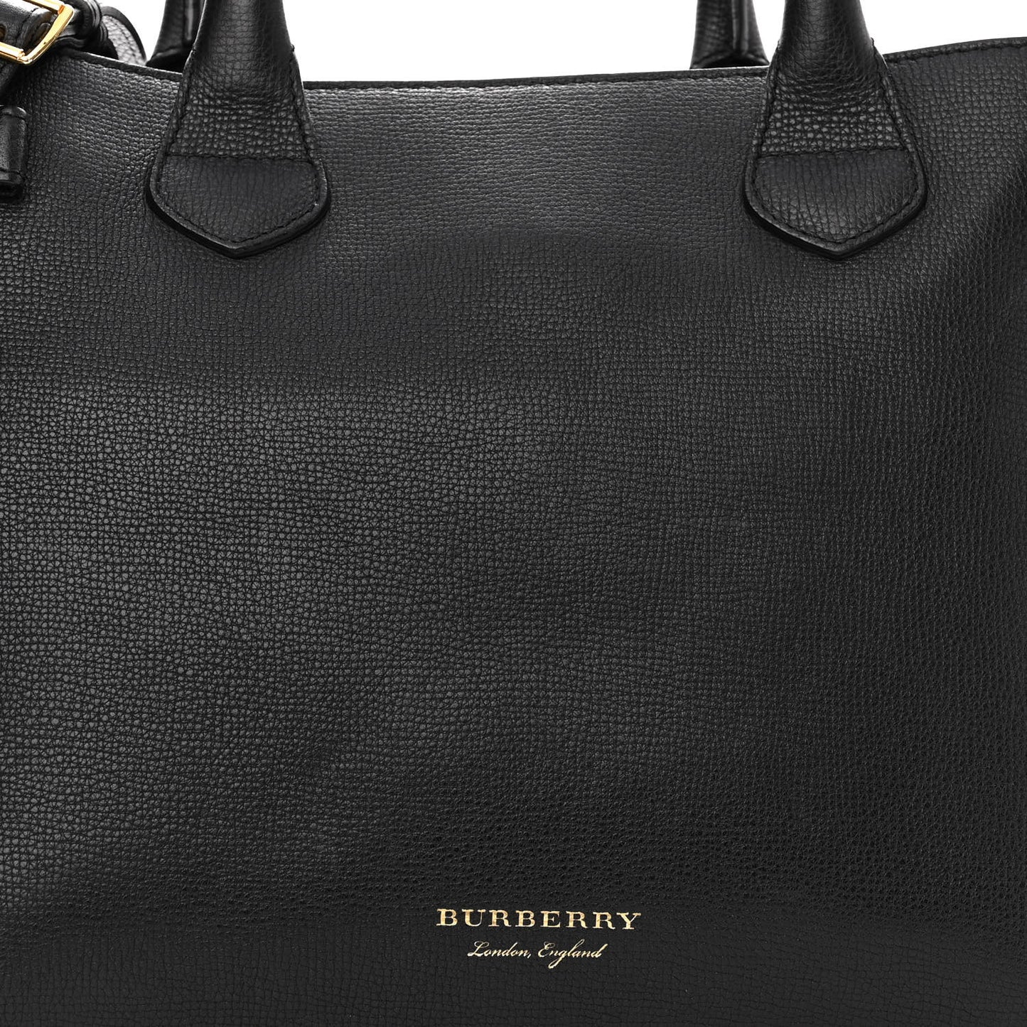 Grainy Calfskin House Check Medium Banner Tote Black
