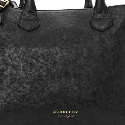Burberry Grainy Calfskin House Check Medium Banner Tote Black 7 of 13