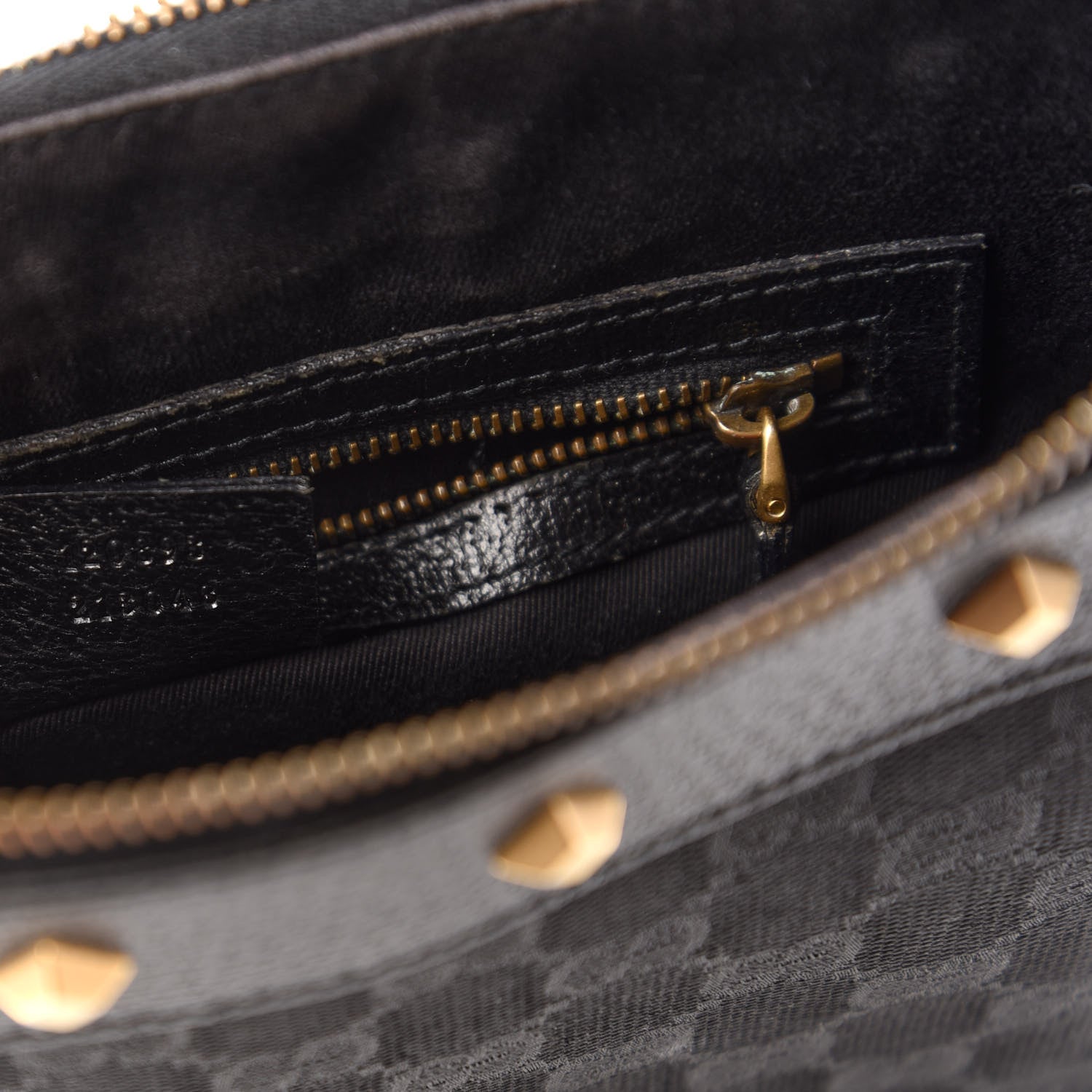 Gucci Monogram Studded Messenger Black 9 of 10