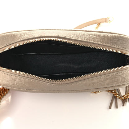 Saint Laurent Grain De Poudre Matelasse Monogram Mini Lou Camera Bag Dark Beige 5 of 11