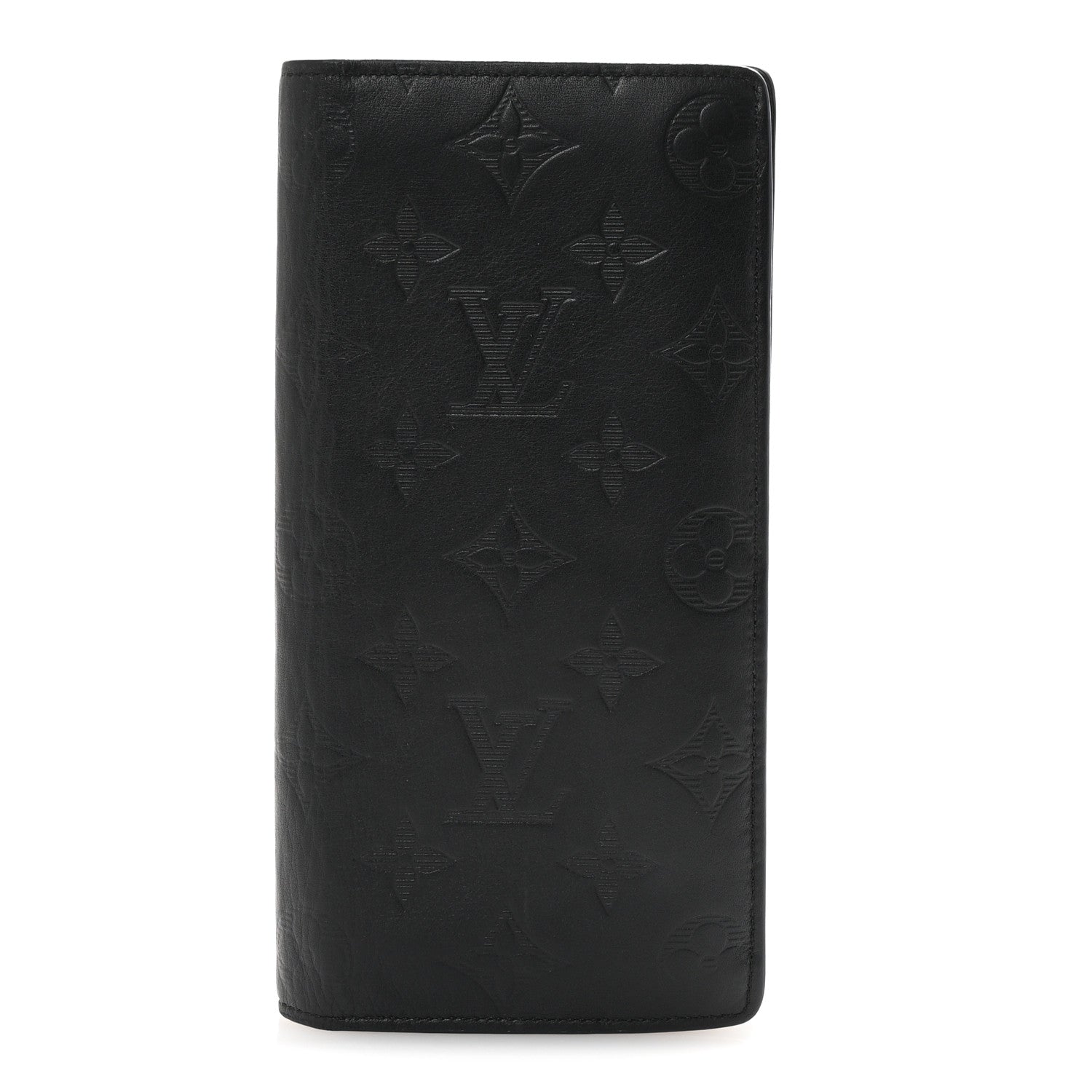 Louis Vuitton Calfskin Monogram Shadow Brazza Wallet Black 1 of 7