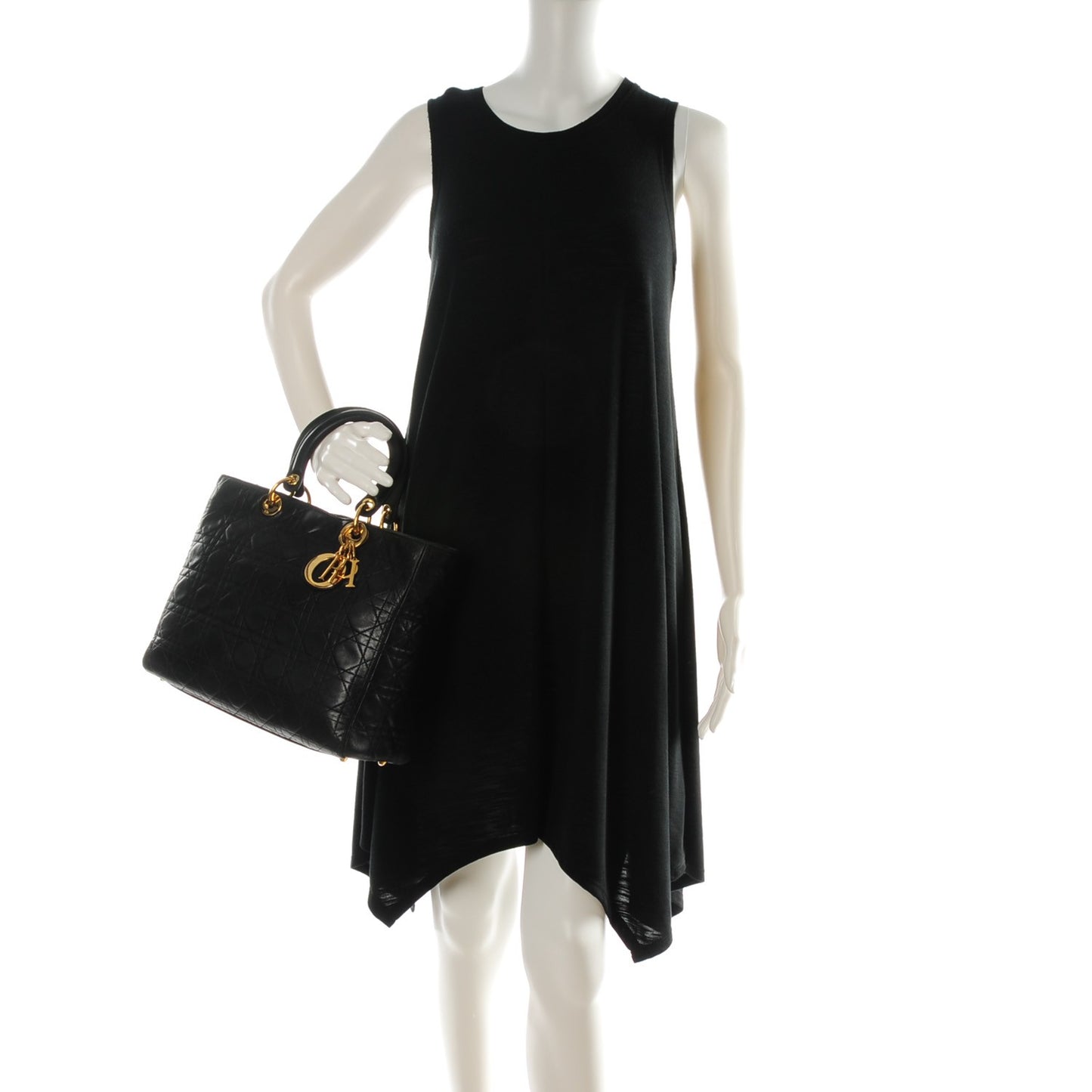 Lambskin Cannage Large Lady Dior Black