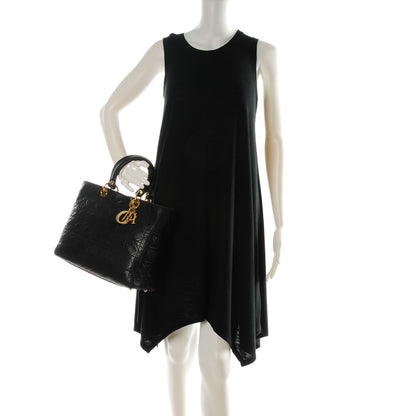 Christian Dior Lambskin Cannage Large Lady Dior Black 2 of 11