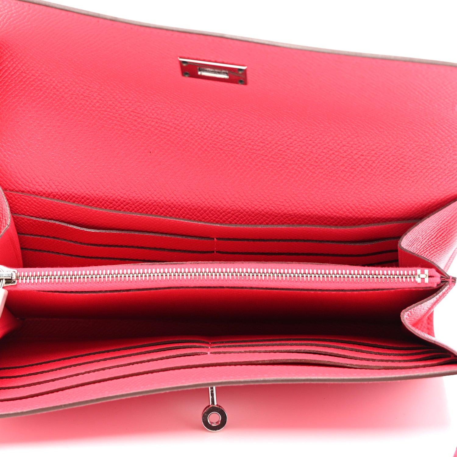 Hermes Epsom Kelly Longue Wallet Rose Extreme 5 of 7