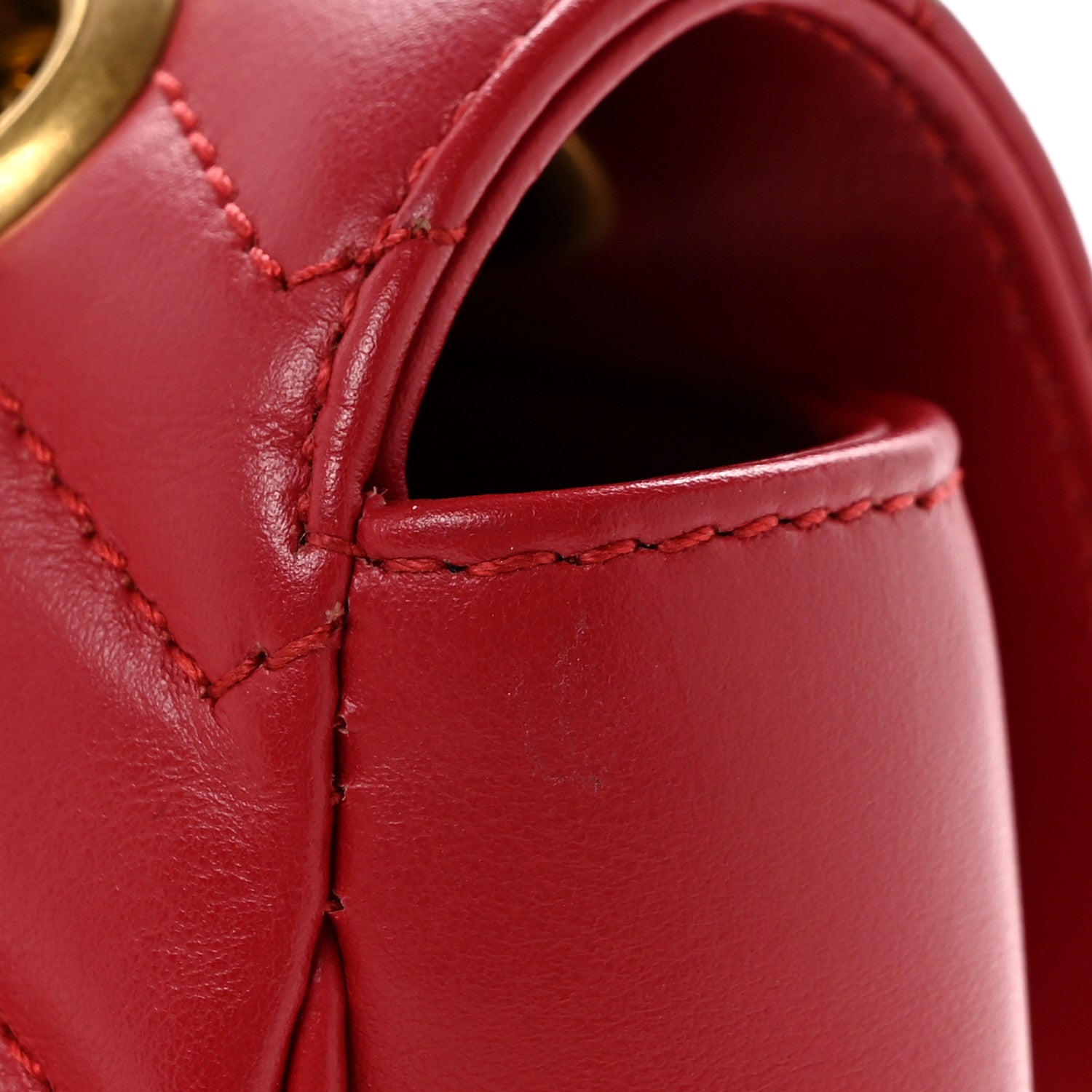 Gucci Calfskin Matelasse Small GG Marmont Shoulder Bag Hibiscus Red 13 of 13