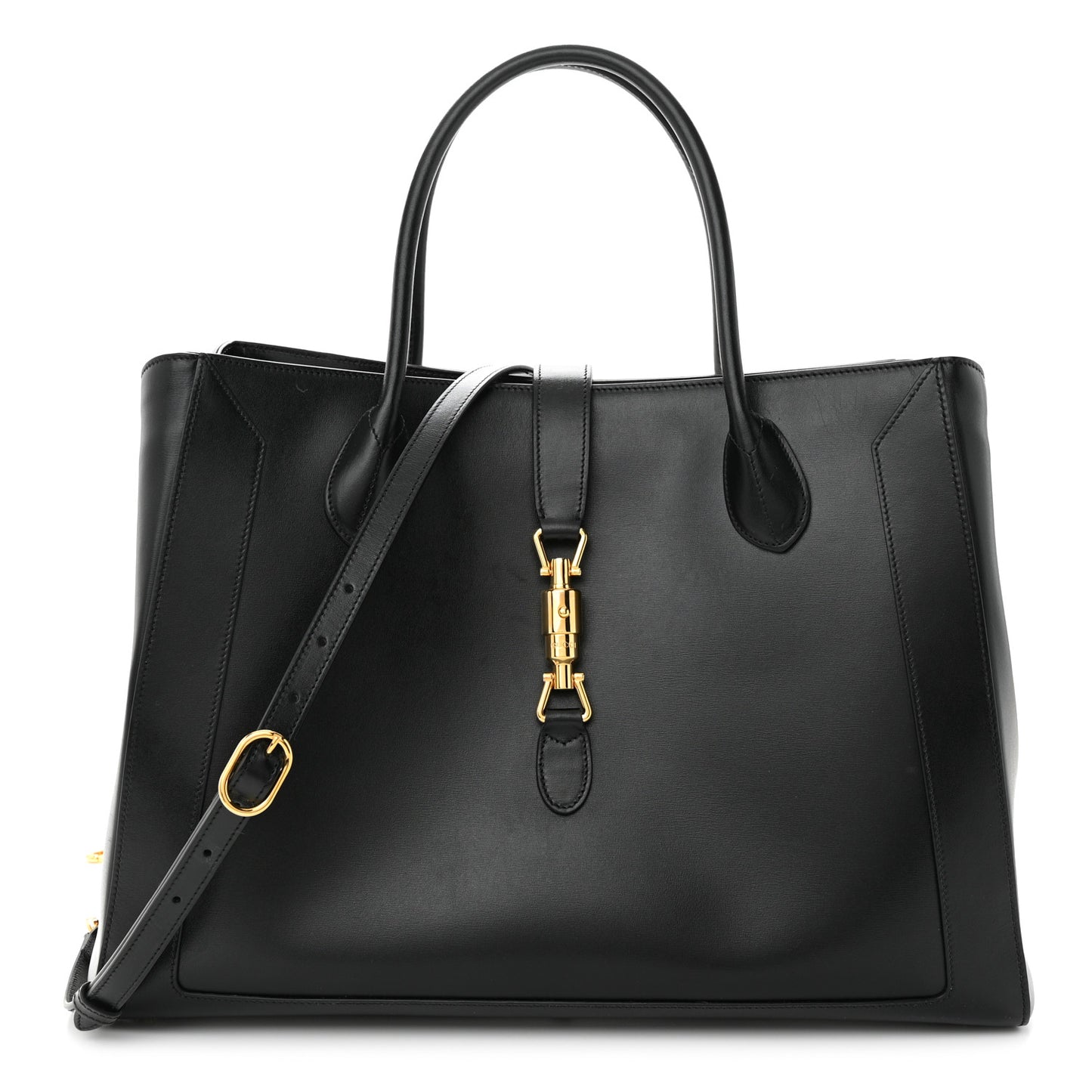 Boarded Plutone Calfskin Large Jackie 1961 Tote Black
