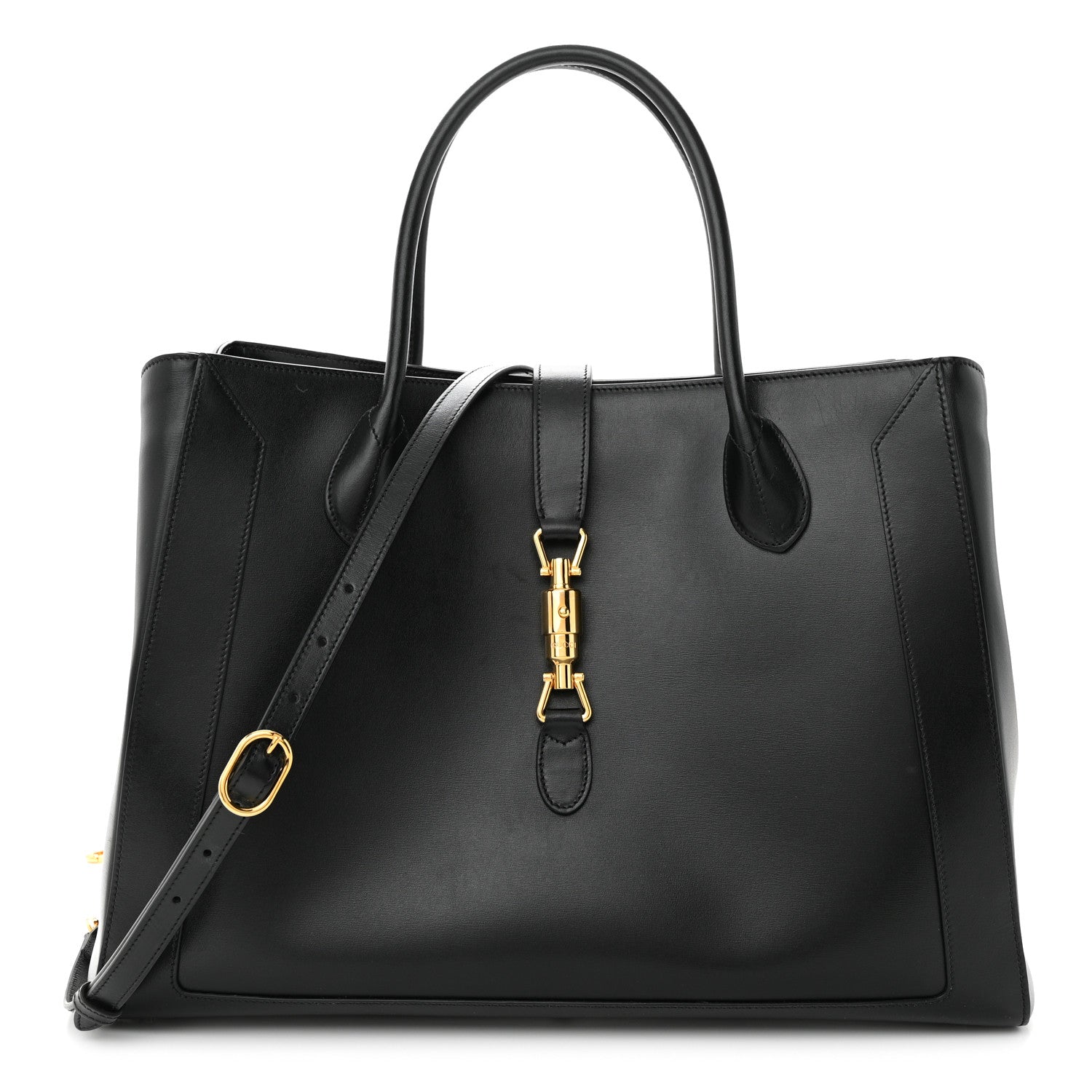 Gucci Boarded Plutone Calfskin Large Jackie 1961 Tote Black 1 of 10