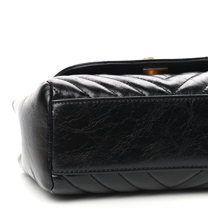 Chanel Glazed Calfskin Chevron Quilted Small Hampton Flap Black 6 of 9