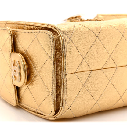 Chanel Metallic Caviar Quilted Mini Chanel 25 Handbag Gold 9 of 11