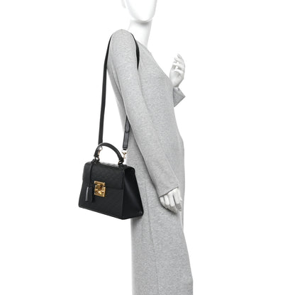 Gucci Guccissima Signature Small Padlock Top Handle Bag  Black 2 of 11