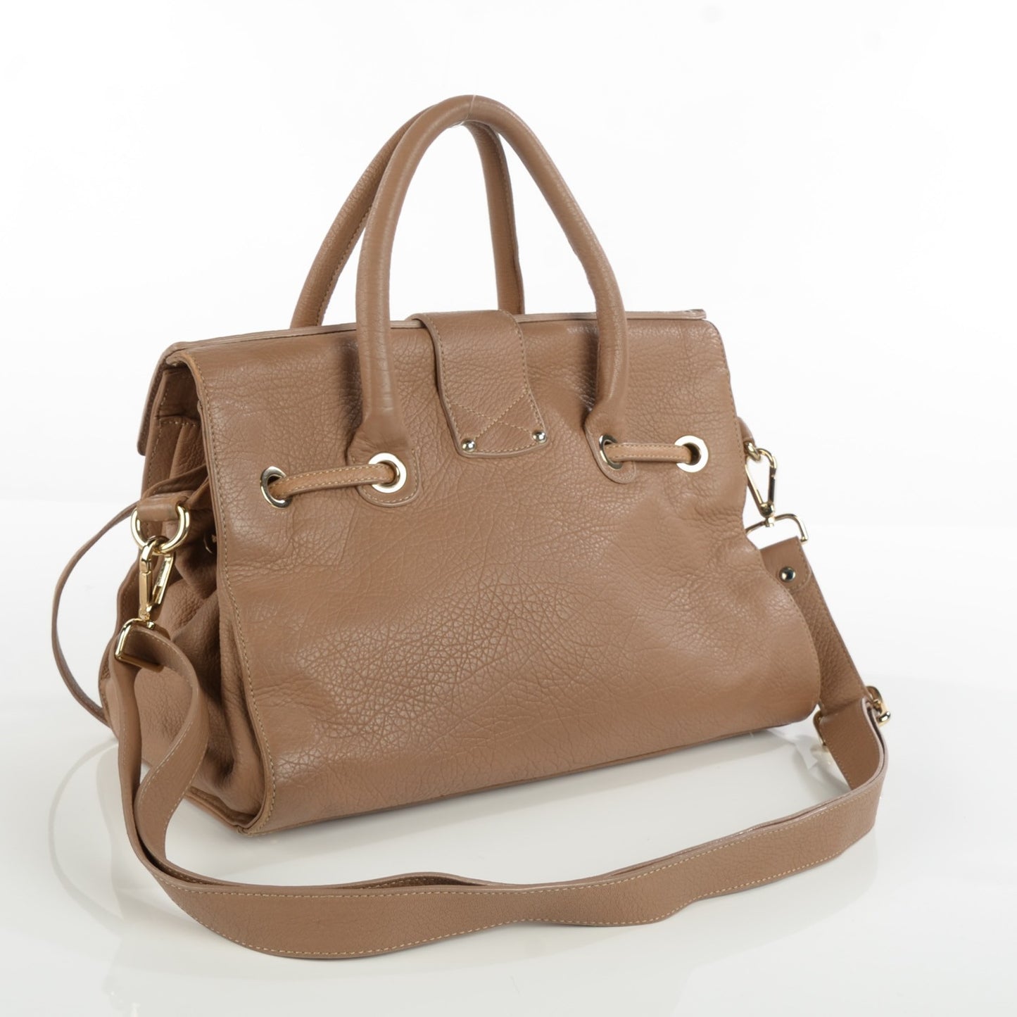 Grainy Calf Large Rosalie Satchel Nude