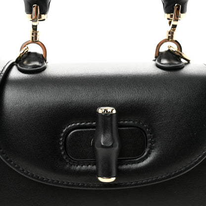 Gucci Boarded Dyana Lux Calfskin Mini Bamboo 1947 Top Handle Bag Black 7 of 9